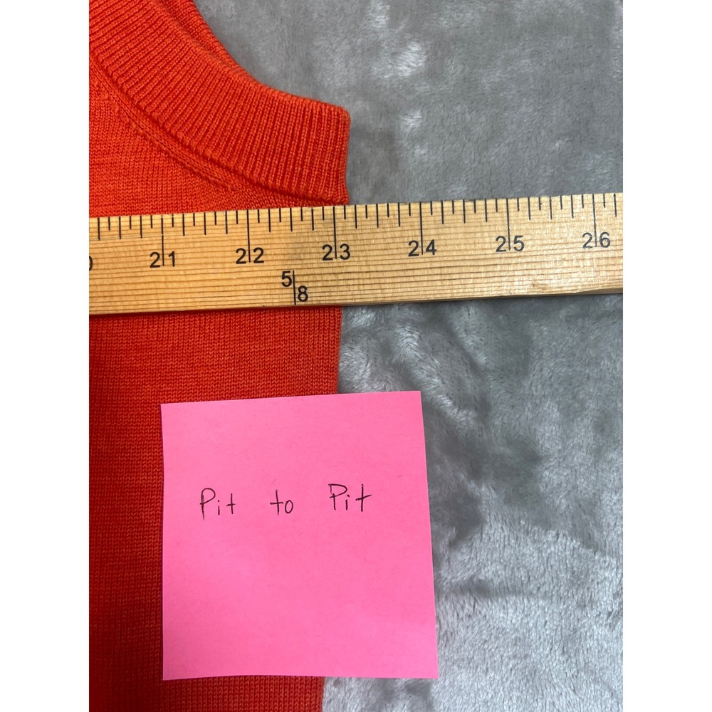Alister MacKenzie Mens Orange 100% Merino Wool V-Neck Golf Sweater Vest Large - Picture 6 of 7